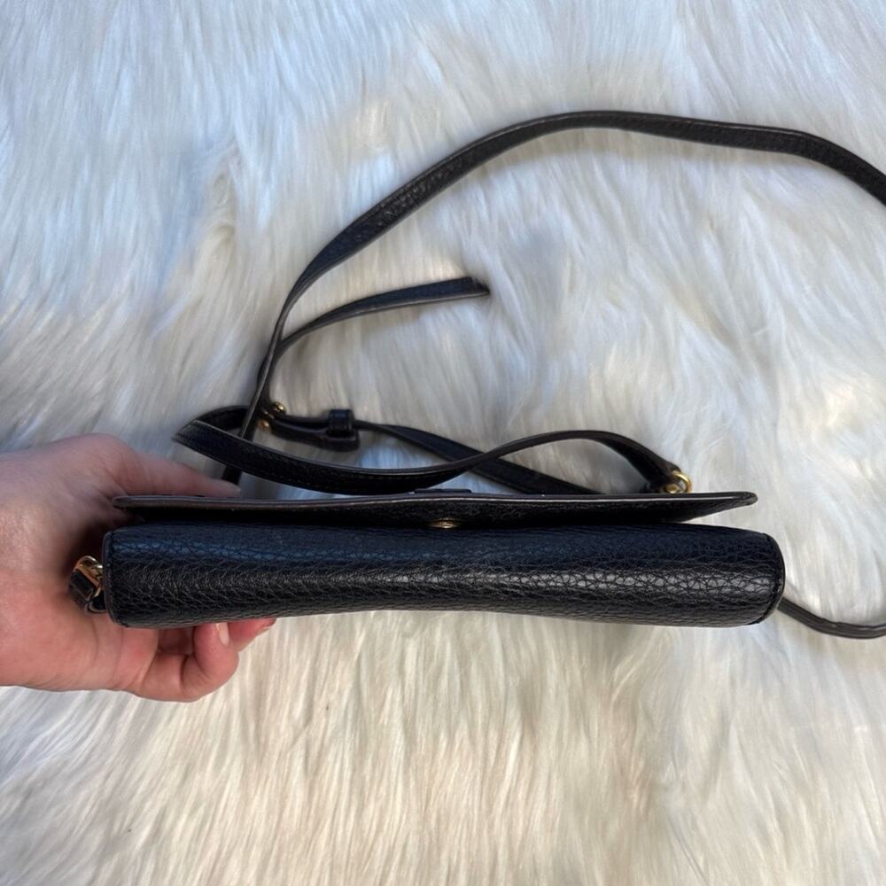 Tory Burch Black McGraw Flat Leather Wallet Crossbody - Picture 6 of 10